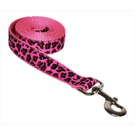 FLY FREE ZONE,INC. 6 ft. Leopard Dog Leash; Pink - Medium FL511053